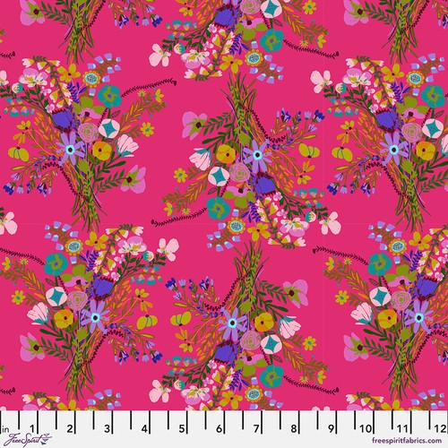 Baumwolle Patchwork - Carolyn Gavin Stoffe - Harmony - Bundles of Joy Magenta